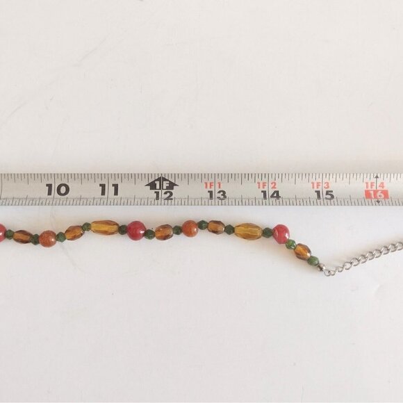 Vintage Heavy Plastic Beaded Necklace W/ Bone? Oval Handpainted Pendant Boho - Picture 7 of 8